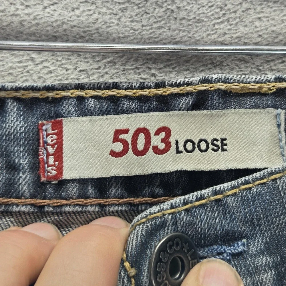 Vintage Levis Engineered Jeans Mens 32x32 Blue 503 Buckle Back Flap Pockets